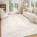 6x9 Area Rugs for Living Room: Boho Vintage Washable Rug Non-Slip Soft Stain Repellent Area Rugs Indoor Low-Pile Carpet for Bedroom Nursery Office Dining Room Playroom Farmhouse (Beige, 6'x9')