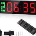 Gym Timer - Large Digital Gym Clock Wall with Interval Time Progress Bar, Countdown/Up Stopwatch, Remote Control for Home Gym Garage Boxing Crossfit (Black+red)