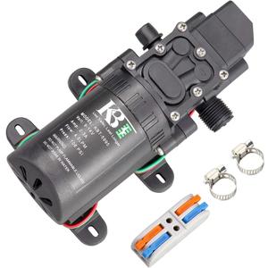 12V DC Water Transfer Diaphragm Pump Self Priming Sprayer Pump with Pressure Switch 4L/Min 1.05GPM 108PSI Adjustable for for RV Camping Shower Garden Weed ATV Marine Boat