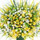 Artificial Plants Outdoor, 20PCS Artificial Flowers, UV Resistant Fake Flowers, Faux Flowers for Outdoor Planters for Front Porch Pot Decor (Color18)