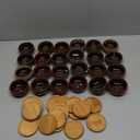 24 Pcs Ceramic Succulent Pots 2.5 Inch Small Plant Pots Indoor with Drainage and Bamboo Saucers Colorful Succulent Flower Planters for Garden Plants Home Decor(Round,1.2 Inch H)