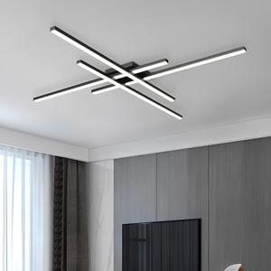 Modern Light Fixture, Modern LED Ceiling Lights, Ceiling Light Fixture for Hallway, Entrance, Cafe,Living Room, Bedroom, Corridor, Porch, Passage Light Fixtures (Black (4-Lights))