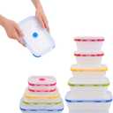 Collapsible Silicone Food Storage Containers, BPA Free, Microwave, Freezer and Dishwasher Safe, Lunch, Meal Prep, Travel, Space-Saving, Set of 5 (Assorted Colors-Sizes 5pc)