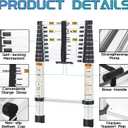 RIKADE Telescopic Ladder, 10.5 ft Aluminum Telescoping Ladder with Non-Slip Feet, Portable Extension Ladder for Household and Outdoor Working, 330 lb Capacity