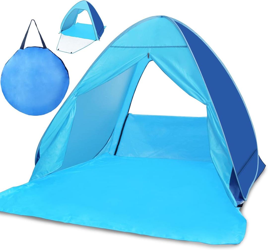 Pop Up Beach Tent Kratax Automatic Pop Up Instant Shade Sun Shelter UPF 50+ Portable Canopy Cabana for Adults Kids Baby Outdoor Activities, Camping Fishing Park Hiking Picnic