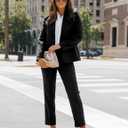 luvamia Women's Two Piece Sets Pants Suits Dressy Business Casual Outfits Professional Blazer Pantsuits Set Work Office, Size: Medium
