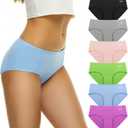 Benirap Womens Underwear Soft Cotton Hipster Panties Breathable Briefs 5 or 6 Pack (Large)