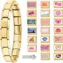 Italian Charms Bracelet Sets with 1Pcs Starter Brascelet 9Pcs Charms 9mm Italian Modular Charm Bracelet DIY Module Jewelry Gifts