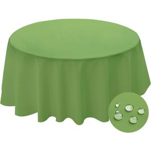 BYDOLL Table Cloth Round 48 Inch Tablecloth Fits Max38 Inch Diameter Top,Apple Green Washable Outdoor Winkle and Stain Resistant Spillproof Polyester Tablecloths for Round Tables Party Cover