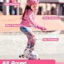 Kids Bike Helmet Set, Adjustable Helmet for Ages 2-3-5-8-14 Year Boys Girls, Toddler Pad Set with Knee and Elbow Pads for Bike, Roller, Skating, Scooter, Longboard and More Sports, 6 Color