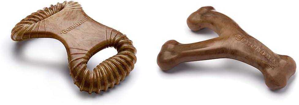 Benebone Dental Durable Dog Chew Toy for Aggressive Chewers, Real Bacon, Made in USA, Small & Wishbone Durable Dog Chew Toy for Aggressive Chewers, Made in USA, Small, Real Bacon Flavor Benebone Dental Durable Dog Chew Toy for Aggressive Chewers, Real Bacon, Made in USA, Small & Wishbone Durable Dog Chew Toy for Aggressive Chewers, Made in USA, Small, Real Bacon Flavor