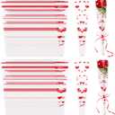 Hmxpls 100Pcs Single Rose Sleeve, Single Flower Sleeve, Flower Bouquet Sleeves for Valentine's Day Graduation Mother's Day Wedding Birthday Party (Red)