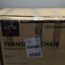 Medline Basic Steel Transport Chair - Full-Length Arms, Swing-Away Footrests, 12" Wheels - Gray/Burgundy - Durable & Convenient Mobility Aid (Red)