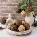 12 Pcs Neutral Christmas Textured Rusty Balls Ornaments 3.15'' Rustic Hanging Shatterproof Electroplated Plastic Ball Christmas Tree Ornaments for Xmas Home Farmhouse Decor(Multicolor)