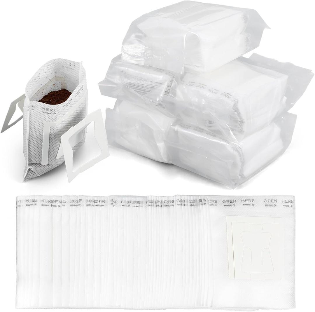 300 Pcs Portable Coffee Filter Paper Bag, Disposable Hanging Ear Drip Coffee Bags Single Serve Drip Cafe Filters for Home Office Travel Camping