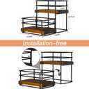 4 Bottle Coffee Syrup Rack Organizer 2 Tier Syrup Holder Stand for Coffee Bar Syrup Storage Shelves for Bar Family Storage Small Wine Rack for Syrup Wine Dressing