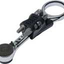 Klein Tools 65200MAG Slim-Profile Magnetic Mini Ratchet, 90-Tooth Ratchet Screwdriver Set with 1/4-Inch Nut Driver, 4 Bit Storage, Includes Phillips, Slotted, Square, and Nut Driver Adapter