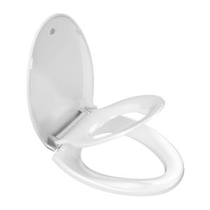 YASFEL Toilet Seat with Toddler Toilet Seat Built in, Plastic, Elongated Slow Close with Magnets For Potty Training For Kids & Adults (White, 18.5) (18.5" Elongated)