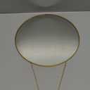 Dahey Hanging Circle Mirror Wall Decor Small Gold Round Mirror with Hanging Chain for Living Room Bathroom Bedroom ,Gold, 11.75" x 11.75"