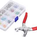 Metal Snap Button Kit - Snap Fastener Tool for Sewing Clothing Leather Crafting, 400 Sets in 10 Colors 9.5mm with Storage Box