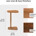 MH London Sammy C-Shaped 22" Solid Wood Side Table, Mid Tone Honey, 12" x 15" x 22"