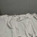 jinchan Tie Top Linen Kitchen Curtains Over Sink 36 Inch Length Tier Curtains Farmhouse Rustic Small Cafe Curtain for Bedroom Living Room Bathroom Half Window Light Filtering Privacy 2 Panels White