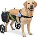 Dog Wheelchair for Back Legs, Lightweight Aluminum Adjustable Wheelchair for Dogs with Reflective Storage Bag Wheels, Professional Dog Walker Outdoor Stroller for Disabled Pets