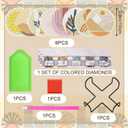 UPINS 8Pcs Boho Diamond Art Painting Coasters for Drinks DIY Coaster Diamond Art Kits for Adults Kids Beginners Diamond Art Craft Supplies (Boho)