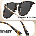 CARFIA Retro Lightweight Polarized Sunglasses for Women UV Protection, Square Ladies Sunnies Outdoor Driving Eyewears CA32R (1. Tortoise Frame Grey Lens)