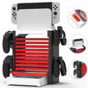Skywin NS Compatible Nintendo Switch Games Holder, Nintendo Switch Stand, Game Disk Rack, Controller Organizer, Switch Holder Stand for Gamers, Nintendo Switch Accessories (White) (1 Pack)