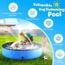 Niubya Foldable Dog Pool, Collapsible Hard Plastic Dog Swimming Pool, Portable Bath Tub for Pets Dogs and Cats, Pet Wading Pool for Indoor and Outdoor, 48 x 12 Inches