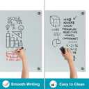 Glass Dry Erase Board, 36 x 24 Inches Magnetic Glass Whiteboard for Wall, 3' x 2' Frameless Board for Office, Home, School