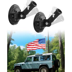 Suction Cup Flag Holder for RV, Camper Flag Pole Angle-Adjustable Car RV Flag Pole Mount, Heavy Duty Flag Holder for Truck, RV, Boat(2 Pack)