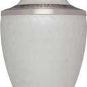 Liliane Memorials White Funeral Urn Cremation Urn for Human Ashes - Hand Made in Brass - Suitable for Cemetery Burial or Niche- Large Size fits Remains of Adults up to 200 lbs- Petals White Model