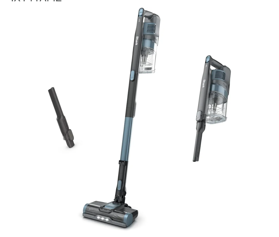 Shark Pet Cordless Stick Vacuum with XL Dust Cup, LED Headlights, Removable Handheld Vac, Crevice Tool, Portable Vacuum for Household Pet Hair, Carpet & Hard Floors, 40min Runtime, Ice Blue, IX141AMZ