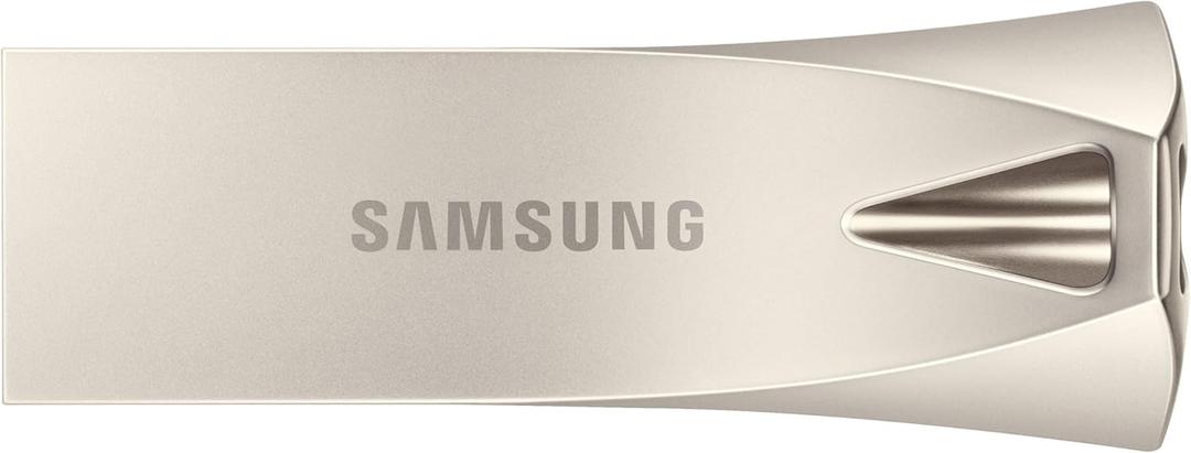 Samsung BAR Plus USB 3.2 Flash Drive, 512GB USB Standard Type-A, Speeds Up to 400MB/s, Portable Storage Memory Stick, Durable Thumb Drive Compatible with USB 3.0/2.0, MUF-512BE3/AM, Champagne Silver