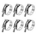 6 Pack 1.75 inch T-Bolt Hose Clamps, Stainless Steel_304 Working Range 51mm-59mm for 1.75" Hose ID, Turbo Intake Intercooler Clamp for Automotive