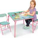 Disney Princess Girls Folding Table & Chairs Set for Kids and Toddlers 36 Months Up to 7 Years, Includes: 1 Table (36" L x 24" W x 20" H), 2 Chairs (13" L x 13.5" W x 21" H) Weight Limit: 70 lb, Onesize
