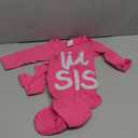 Merqwadd Lil Bro/Sis Newbron Boy Girl Gown Knotted Romper Infant Coming Home From Hospital Outfit (0-3 Months, Party Pink)