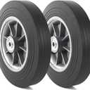 AR-PRO (2-Pack) 10'' x 2'' Flat Free Solid Rubber Tire and Wheel, 3/4" & 5/8" & 1/2" Axles Bore Hole with 2.23" Offset Hub, Replacement 10 Inche Wheel for Dolly Hand Trucks and Wheelbarrows