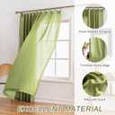 Pinch Pleated Sheer Curtains 80 Inches Long Light Filterring Sheer Semi Voile Drapes Pinch Pleated Curtains for Living Room Bedroom(Loden Green, 42 W x 80 L, 2 Panels)