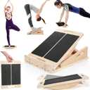 Chunful 3-in-1 Balance Board Adjustable Slant Board, Extra Double Side Handle Design, 4 Angles (1535) Wooden Non-slip Incline Calf Ankle Stretcher for Core Strength, Squat, Foot Heel Practice