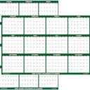 12" x 17" SwiftGlimpse 2025 Wall Calendar Erasable Large Wet & Dry Erase Laminated 12 Month Annual Yearly Wall Planner, Reversible, Horizontal/Vertical, Green