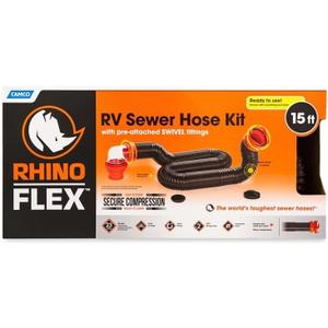 Camco 39761 - RV Trailer Camper Sanitation Rhinoflex Rv Sewer Kit 15 RV 39761