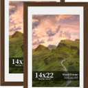 14x22 Picture Frame Set of 2, Wood Frame with Real Glass, Wide Border, 14X22 in