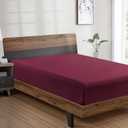 FreshCulture California King Fitted Sheet Only - Hotel Quality Fitted Sheet - Ultra Soft & Breathable - Brushed Microfiber - Deep Pocket - Cooling Fitted Sheets for Cal King Size Bed (Burgundy)