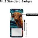 Badge Holder with Lanyard,Highland Cow Lanyards for ID Badges, Badge Holder with Breakaway Lanyard Keychain, Card Protector for Women, Gifts for Teacher Nurse Workers (onesize)