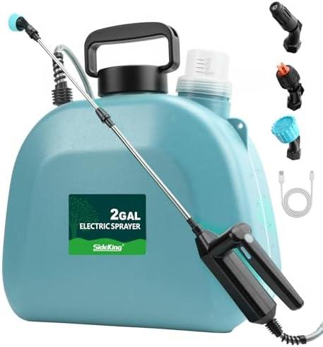 SideKing Battery Powered Sprayer 2 Gallon, 7.4V Powful Electric Pump Sprayer in Lawn and Garden with 32'' Wand, Backpack Weed Sprayer for Yard, Fertilizer : Patio, Lawn & Garden