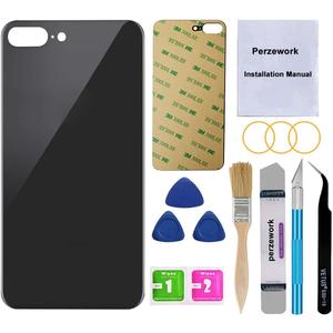 OEM Rear Back Glass Replacement for iPhone 8 Plus with Reparing Toolkit and Adhesive (Space Gray/Black)