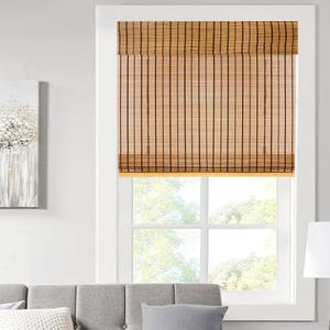 Bamboo Blinds, Shades Roman for Windows Window Home Patio & Shade 23" W X 64" H - Light Filtering Cordless Blinds for Interior Windows - Real Natural Bamboo Material - Mounting Hardware Included